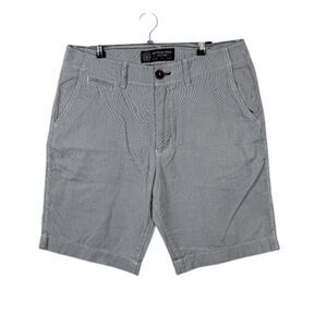 American Eagle Classic Men's Flat Front Blue White Pinstripe Shorts Size 31